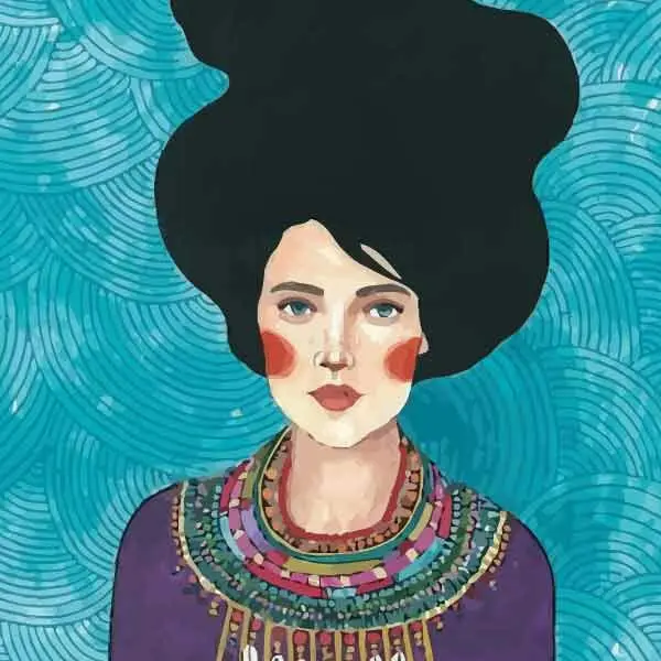 تابلو بوم چاپی لاویا طرح نقاشی ترک زن پروانه کد ART-1100