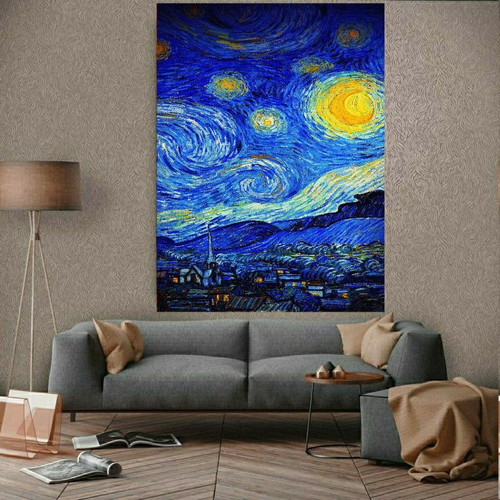 تابلو بوم طرح جهانی شب پر ستاره سایز 60*100